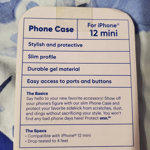 Onn. Iphone 12 Mini Glitter Phone Case 4' Drop Protection - Picture 4 of 4